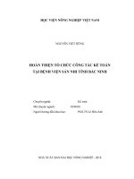 Hoàn thiện tổ chức công tác kế toán tại bệnh viện sản nhi tỉnh bắc ninh   