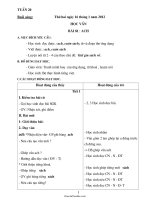 Giáo án các môn học lớp 1 - Tuần dạy 20 năm 2010