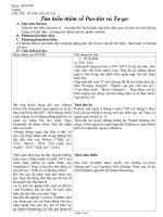 Giáo án môn Ngữ văn khối 11 - Chủ đề 10: Tìm hiểu thêm về pus - Kin và ta - go