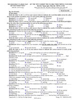 Đề thi Tốt nghiệp THPT môn Tiếng Anh năm 2020 - Mã đề 401