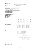 Giáo án môn học lớp 1 - Tuần lễ 25 năm học 2012