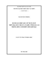 Đánh giá hiệu quả sử dụng đất trên địa bàn thị xã an khê, tỉnh gia lai trong bối cảnh biến đổi khí hậu 