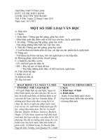 Giáo án môn Ngữ văn khối 11 - Một số thể loại văn học