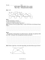 Đề ôn học sinh giỏi lần 2 - Lớp 1 môn: Toán – Thời gian làm bài: 40 phút