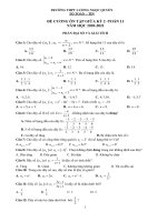 ĐỀ CƯƠNG ÔN TẬP GIỮA HỌC KỲ II - CÁC MÔN KHỐI 11