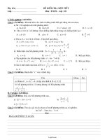 Đề kiểm tra một tiết môn: Toán Đại số– lớp 10