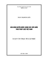 Bảo đảm quyền được chăm sóc sức khỏe theo pháp luật việt nam 