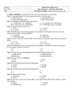 Đề kiểm tra học Tin 8 kỳ 1 năm học 2019 - 2020