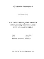 Đánh giá tình hình thực hiện phương án quy hoạch sử dụng đất đến năm 2020 huyện nam đàn, tỉnh nghệ an   