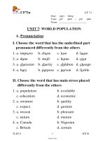 Bài soạn Tiếng Anh 11 - Unit 7: World population