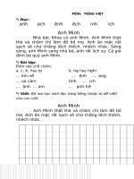 ĐỀ ÔN TẬP TV LỚP 1 SỐ 1