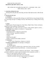 ĐỀ CƯƠNG VÀ MA TRẬN CÁC MÔN NĂM HỌC 2020-2021