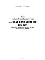 Tài liệu phân phối chương trình THCS môn Hoạt động ngoài giờ lên lớp