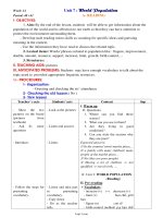 Bài soạn môn học Tiếng Anh 11 - Period 40, 41 - Unit 7: World population a - Reading