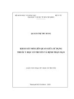 khảo sát mối liên quan giữa sử dụng thuốc y học cổ truyền và bệnh thận mạn 