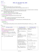 Giáo án Đại số 10 CB 4 cột tiết 36, 37: Dấu của nhị thức bậc nhất