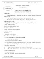 Kế hoạch giảng dạy lớp 4 - Tuần 20 - Trường Tiểu học Trường Đông A