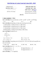 Bộ đề thi kỳ 1 toán 9 năm 2019 - 2020