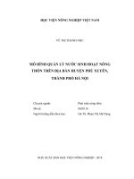 Mô hình quản lý nước sinh hoạt nông thôn trên địa bàn huyện phú xuyên, thành phố hà nội   