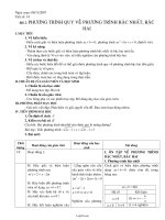 Giáo án dạy Đại số 10 cơ bản tiết 19, 20, 21: Phương trình quy về phương trình bậc nhất, bậc hai