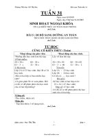 Giáo án Tổng hợp lớp 1 - Trường TH Võ Thị Sáu - Tuần 31 năm 2005