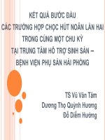 Kết quả bước đầu chọc hút noãn lần hai trong cùng một chu kỳ tại TT HTSS BV Hải Phòng_Tiếng Việt