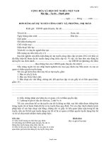 Mẫu: Đơn đăng ký dự tuyển công chức xã, phường, thị trấn