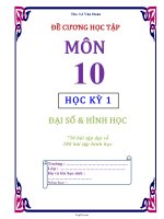 Đề cương học tập môn Toán 10 – Học kỳ I