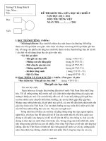 Đề thi kiểm tra giữa học kì I khối 5 năm học: 2011 - 2012 môn thi: Tiếng Việt