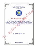 Luận văn kinh tế Phân tích hoạt động huy động tiền gửi khách hàng cá nhân ở ngân hàng thương mại cổ phần Ngoại Thương Việt Nam – chi nhánh Huế
