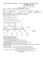 HD& Đề thi HSG cấp huyện môn T Anh 7 năm 18-19