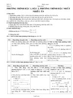 Giáo án bám sát Toán 10 CB tuần 17: Phương trình bậc 1, bậc 2, phương trình bậc nhất nhiều ẩn