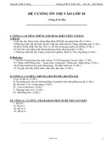 Đề cương ôn thi vào lớp 10 môn Toán