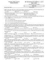 Đề thi thử ĐH môn Vật lý lần 1 lớp 12 năm học 2010-2011