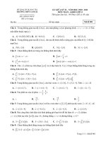 Đề giữa kỳ 2 Toán 12 năm 2020 - 2021 trường THPT Cam Lộ - Quảng Trị - TOANMATH.com