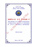 Luận văn kinh tế PHÂN TÍCH HOẠT ĐỘNG CHO VAY KHÁCH HÀNG CÁ NHÂN CÓ TÀI SẢN ĐẢM BẢO TẠI NGÂN HÀNG THƯƠNG MẠI