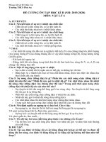 ĐỂ CƯƠNG ÔN TẬP MÔN VẬT LÝ HK2 - KHỐI 6-7-8-9