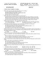 ĐỀ KIỂM TRA HỌC KÌ I - NH 2017-2018 Môn Sinh Học 12