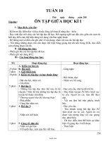 Thiết kế bài dạy môn học lớp 4 - Trường tiểu học Hướng Phùng - Tuần 10