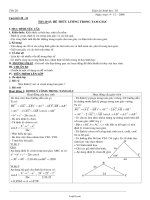 Giáo án Hình học 10 nâng cao tiết 20, 21: Hệ thức lượng trong tam giác