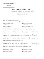 ĐỀ MẪU ÔN TẬP GIỮA KỲ 2 MÔN TOÁN KHỐI 12 NH 2020-2021.