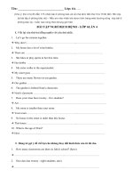 BÀI TẬP MÔN TIẾNG ANH 6 - LẦN 4