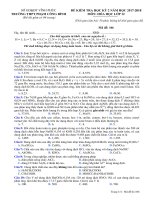 đề đáp án môn hóa học 12 thi học kì 2 năm học 20172018 thpt phạm công bình