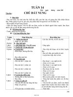 Thiết kế bài dạy môn học lớp 4 - Trường tiểu học Hướng Phùng - Tuần 14