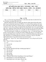 Đề kiểm tra học kì II năm học: 2012 – 2013 môn thi: Tiếng Việt (đọc thầm ) lớp 4