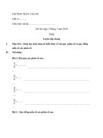 PHIẾU BÀI TẬP TOÁN TUẦN 22