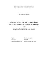 Giải pháp nâng cao chất lượng cán bộ, viên chức trong các cơ sở y tế trên địa bàn huyện yên thế tỉnh bắc giang   