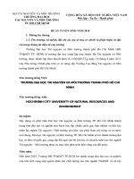 TRƯỜNG ĐẠI HỌCTÀI NGUYÊN VÀ MÔI TRƯỜNGTP. HỒ CHÍ MINH .ĐỀ ÁN TUYỂN SINH NĂM 2018