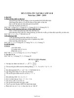 Đề cương ôn tập học kì I lớp 10 môn Toán