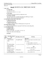 Giáo án tự chọn Toán 10 tiết 27 Chủ đề: Vectơ và các phép toán vectơ